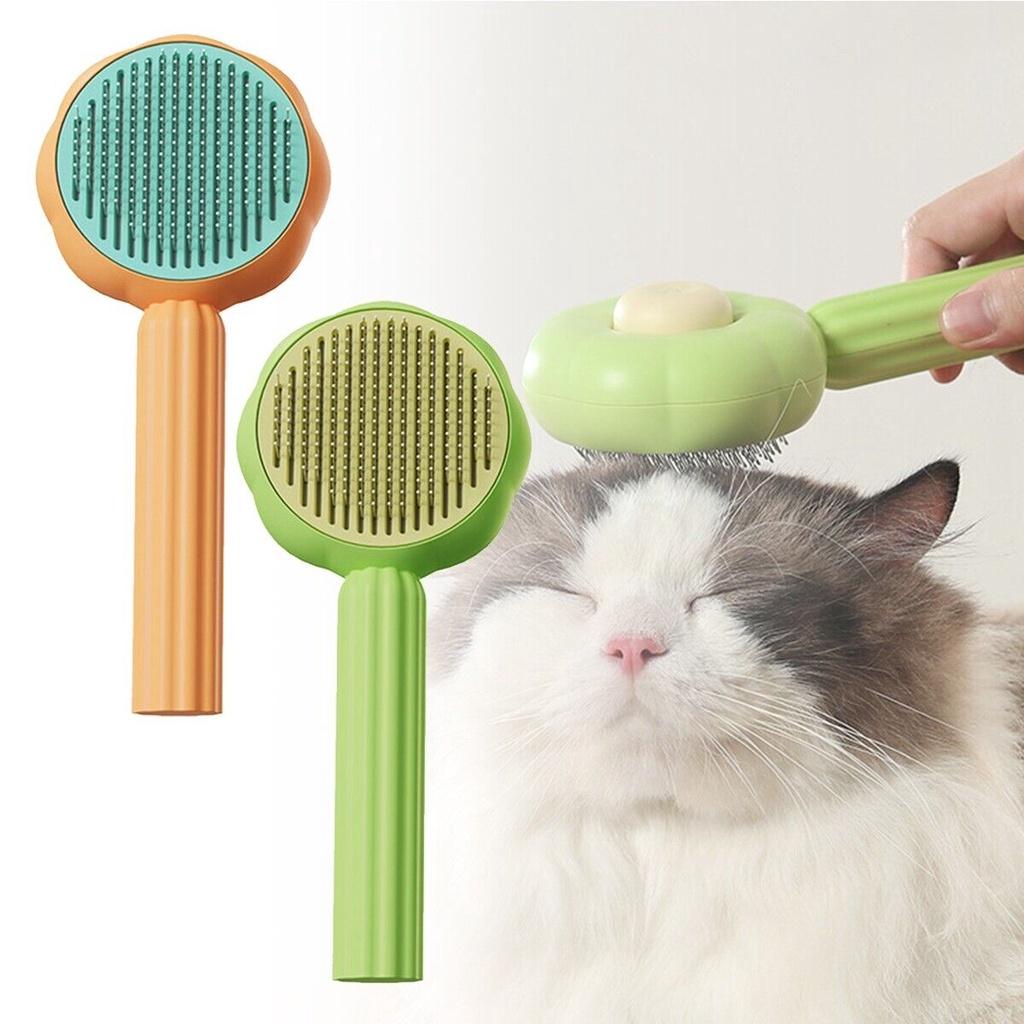Pet Grooming Made Easy With Our Push-button Hair Removal Slicker Brush Safe And Gentle For Your Furry Friend