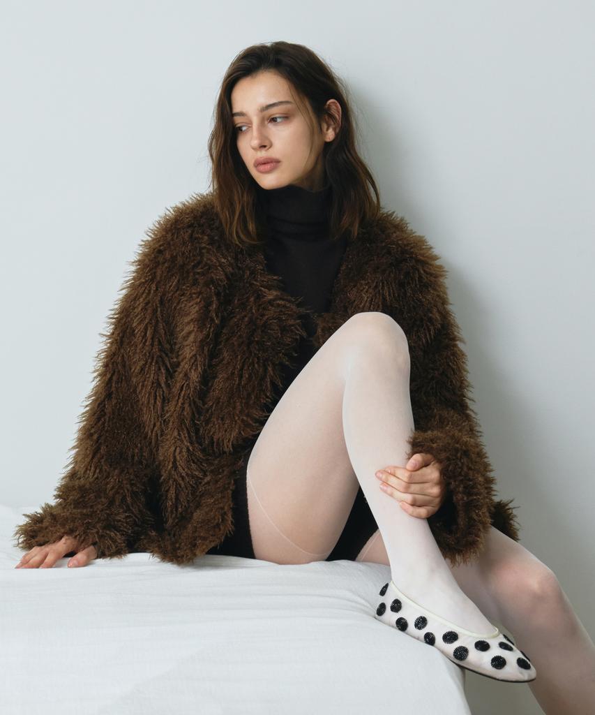 AENE Shaggy Faux Round Fur Jacket
