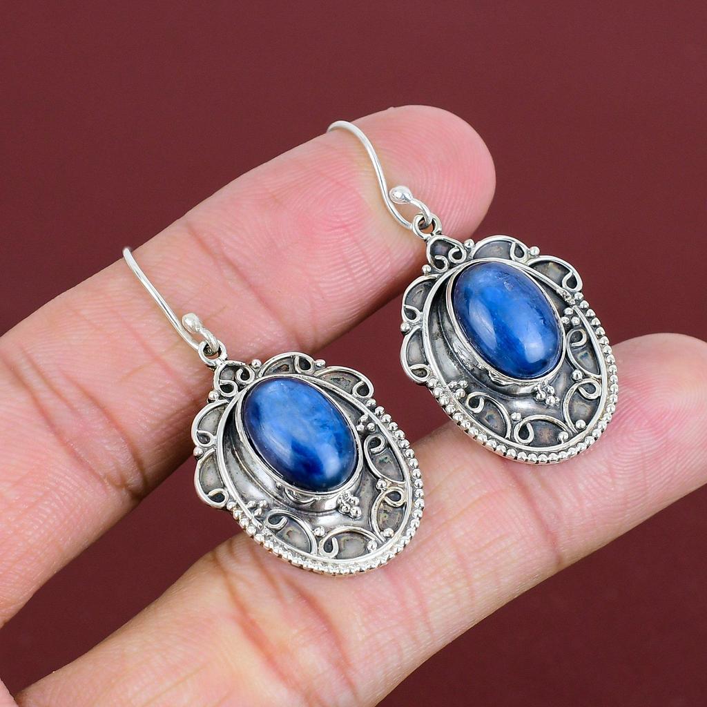 Kyanite Earrings Vintage Earring Amazing Jewelry Gemstone Earring 925 Sterling Silver Earring Handmade Earrings Gifts For Mom Dangle Earring