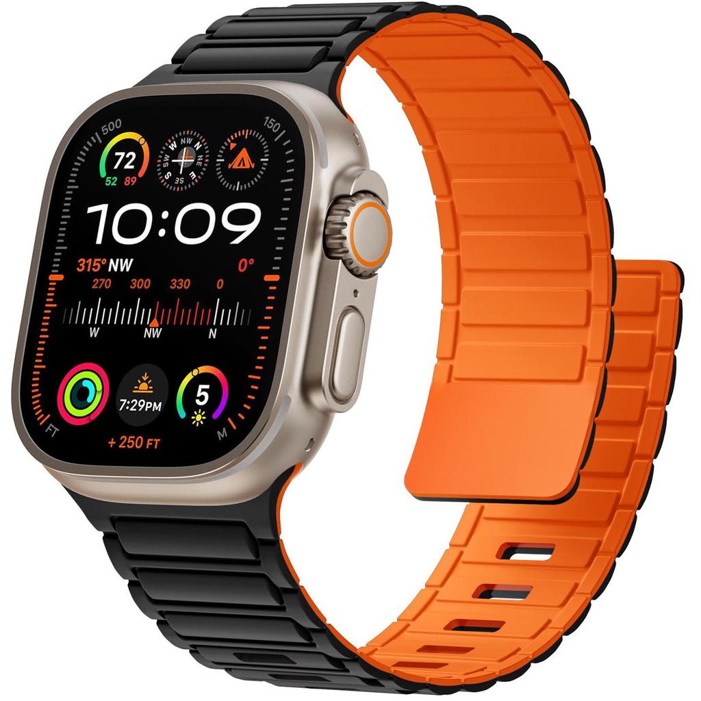 Strong Magnetic Silicone Strap for Apple iWatch S11 - Ultra Secure Three-Bead Buckle
