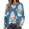 Damen Herbstpullover Langarm Druck Tops Pullover Locker Schick Lässig Basic Kleidung