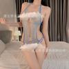 Sexy Underwear Sexy Lace Deep V Neck One-piece Transparent Small Chest Passion Perspective Free Temptation Woman