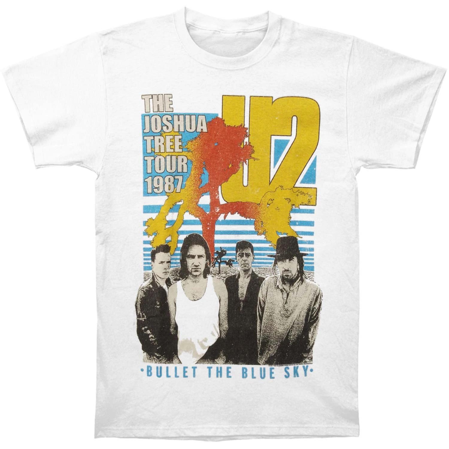 Men s U2 Bullet The Blue Sky Mens Soft T Slim Fit T-shirt XX-Large White XXL