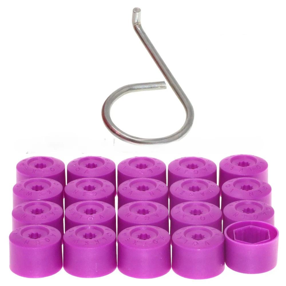 YKPSC1 20Pcs for VW Tiguan Golf MK5 Passat B7 Wheel Tire Hub Cap Nut Bolt Cover Rim Tyre Screws Plugs Studs Car Decorations Accessories