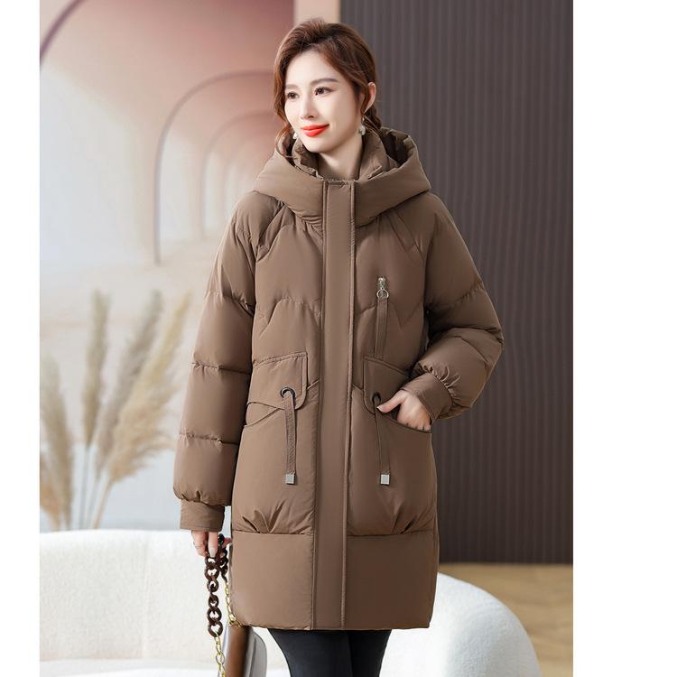 

Женский пуховик Мама носит Свободный Длинный Толстый Пуховик из белого утиного пуха для людей среднего и пожилого возраста. 4XL