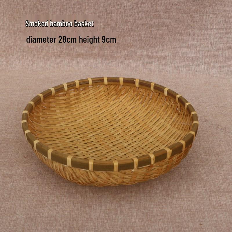 Round Handmade Bamboo Weaving Basket: Fruit, Vegetable, Washing, and Storage Sieve