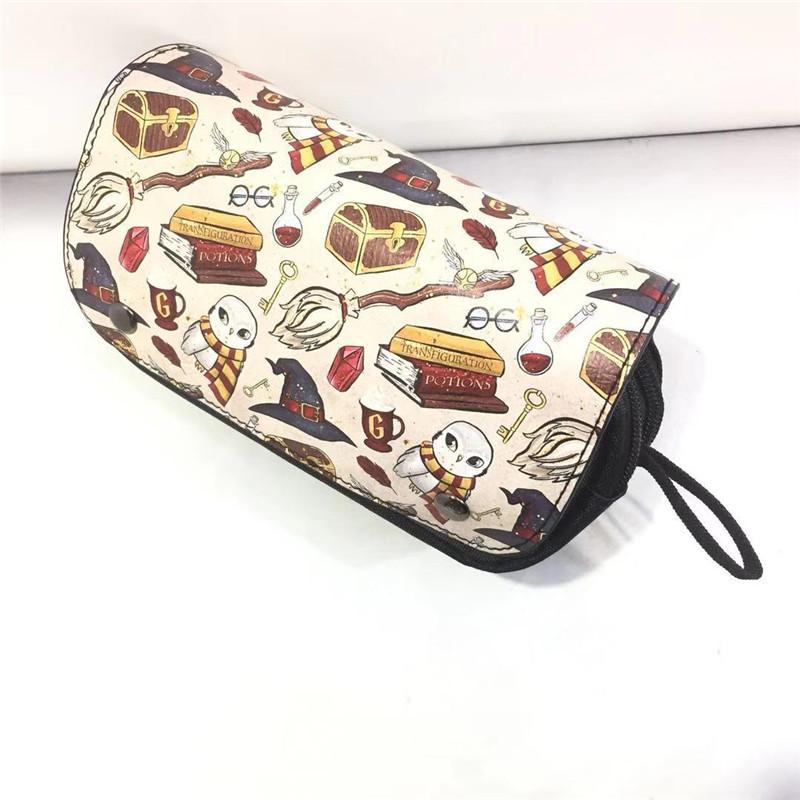 Harry Potter Zip Wallet Men Women Pu Leather Animal Pattern Card Compartments