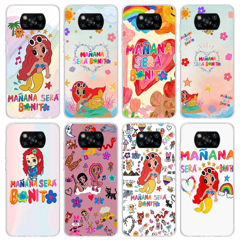 Karolg M-Manana Sera B-Bonito Phone Case For Xiaomi Poco X7 X6 X5 Pro F7 Ultra Redmi 15C 15 13 13C 12 12C 10 10A 10C 9 9A 9C 9T