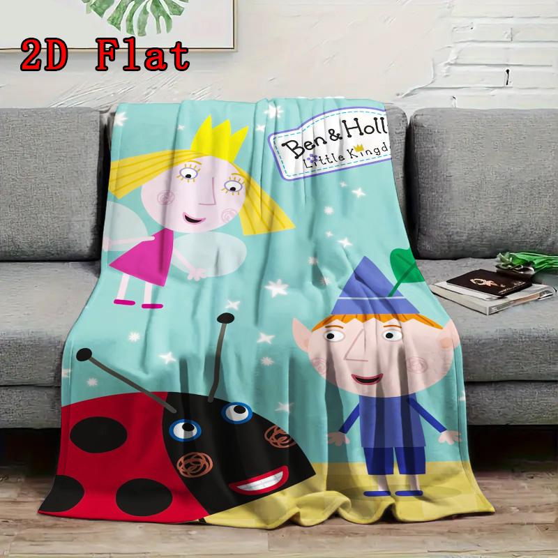 Le Petit Royaume de Ben & Holly Motif Plat 2D Couverture en Flanelle Haute Qualité Toutes Saisons Chaleur et Confort Parfait pour les Cadeaux de Noël.DMT0925353