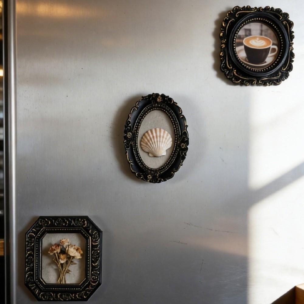 Resin Baroque Style Photo Frame Black Photo Display Holders Picture Frame Ornaments Living Room