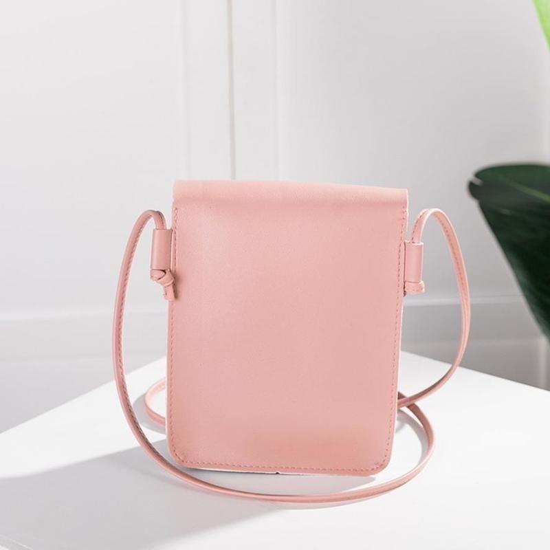 Women  Laser Cover Ring Hasp Crossbody Bag Ladies Coin Phone Shoulder Bag Solid Color Shoulde