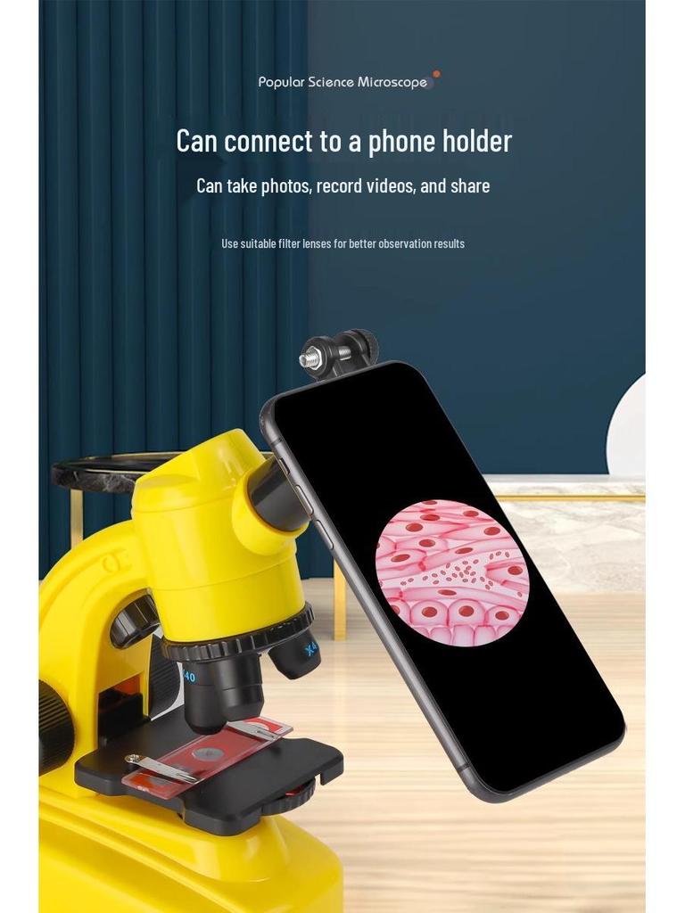 Hochauflösendes biologisches Mikroskop für Kinder im Alter von 6-12 Jahren: Ideal für den Unterricht über Zellen, Bakterien und Mikroorganismen in Grund- und Mittelschulen