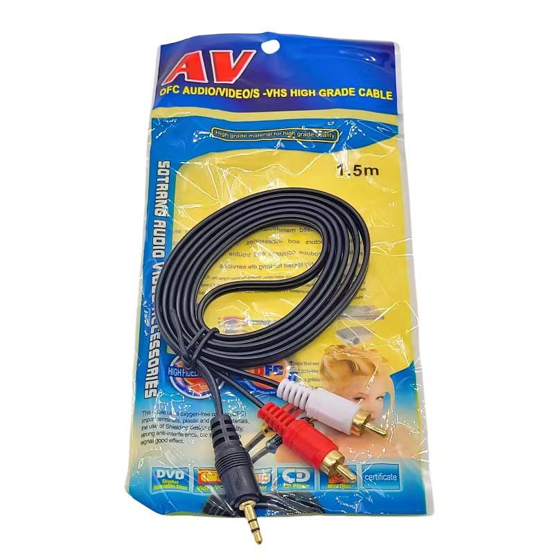 

Аудиокабель 3,5 мм на двойной RCA: Подключает компьютерные колонки с выходами 2RCA 1.5m