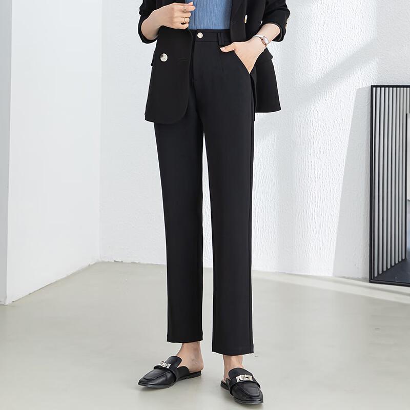 FanZhen Women's High-Waist Cropped Harem Suit Pants