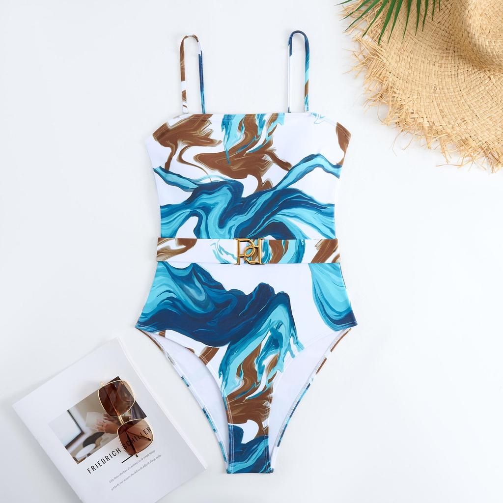 2025 Trendy European & American One-Piece Swimsuit for Women - Hot-Selling Cross-Border Style, Chic Two-Piece Set