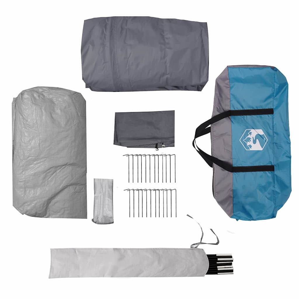 5 Person Tunnel Tent in Blue and Grey 805 x 405 x 211 cm