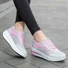 Sommer neue Leder-Freizeitschuhe mit weicher Sohle für Damen, atmungsaktive Innenlage aus Mesh, höhenverstellbare Sportschuhe mit dicker Sohle, Schaukelsohle