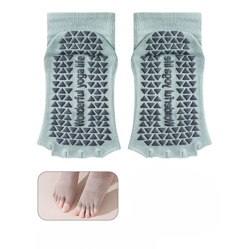 Ladies Summer Thin Professional Non Slip Pilates Yoga Leakage Toe Five Finger Short Cotton Socks