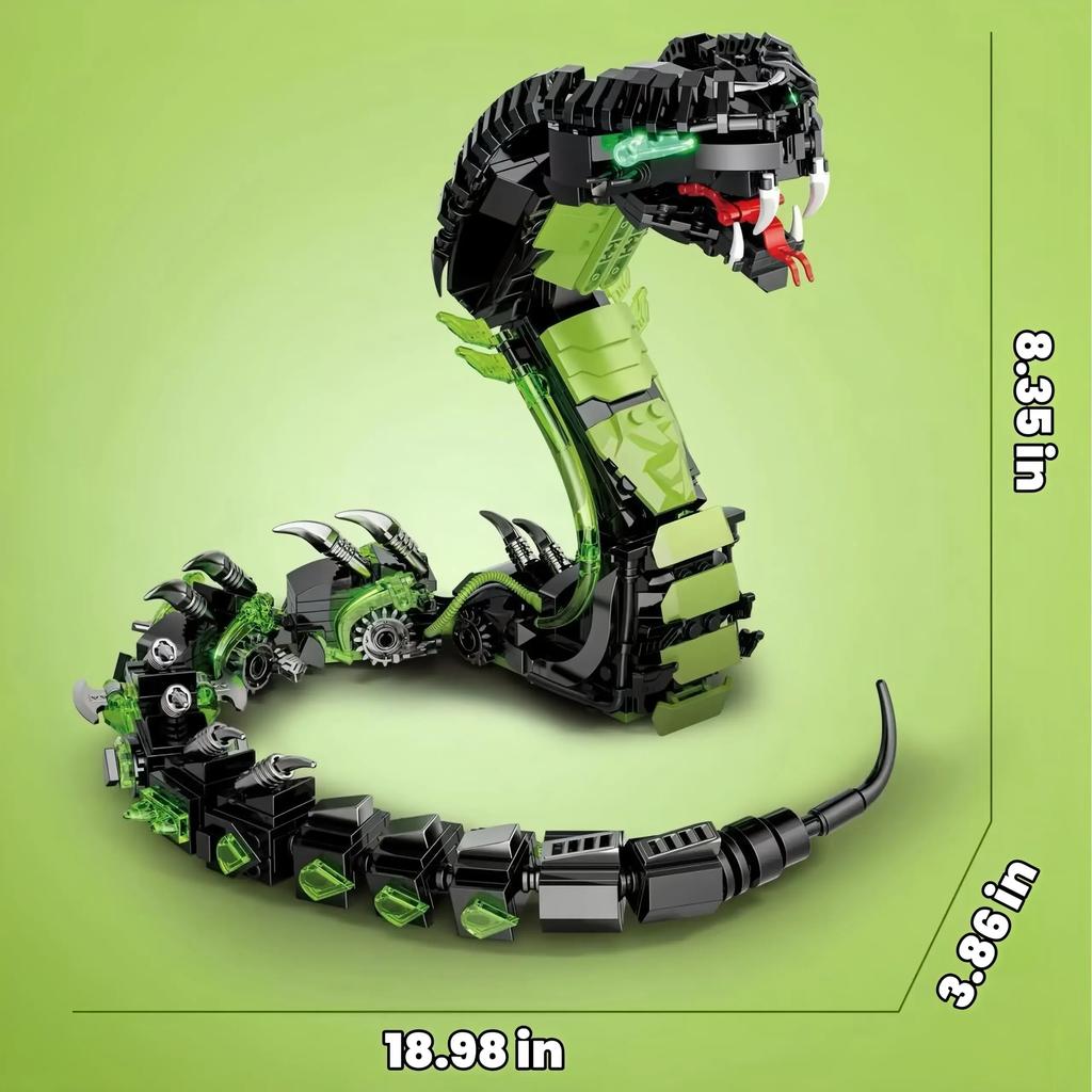 MOC 7052 Mechanical Snake Model Sets 689Pcs STEM Technological Cobra Animals Building Blocks Bricks Toys for Kids Childrens Toys