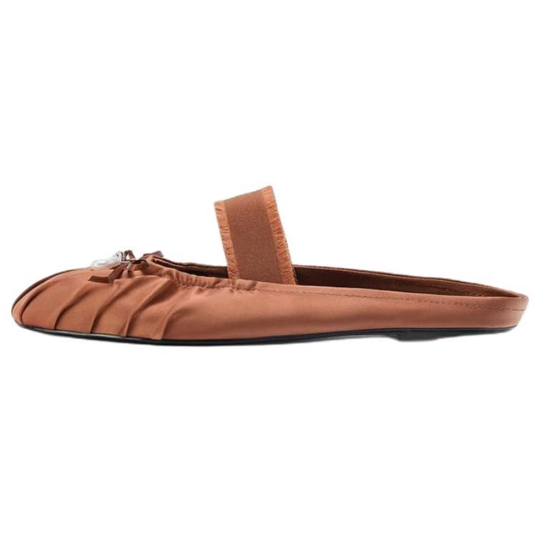 Zara Fashion Slip-On Anti-Wear Closed-Toe Slippers Women slippers Rust-Brown 3596610708