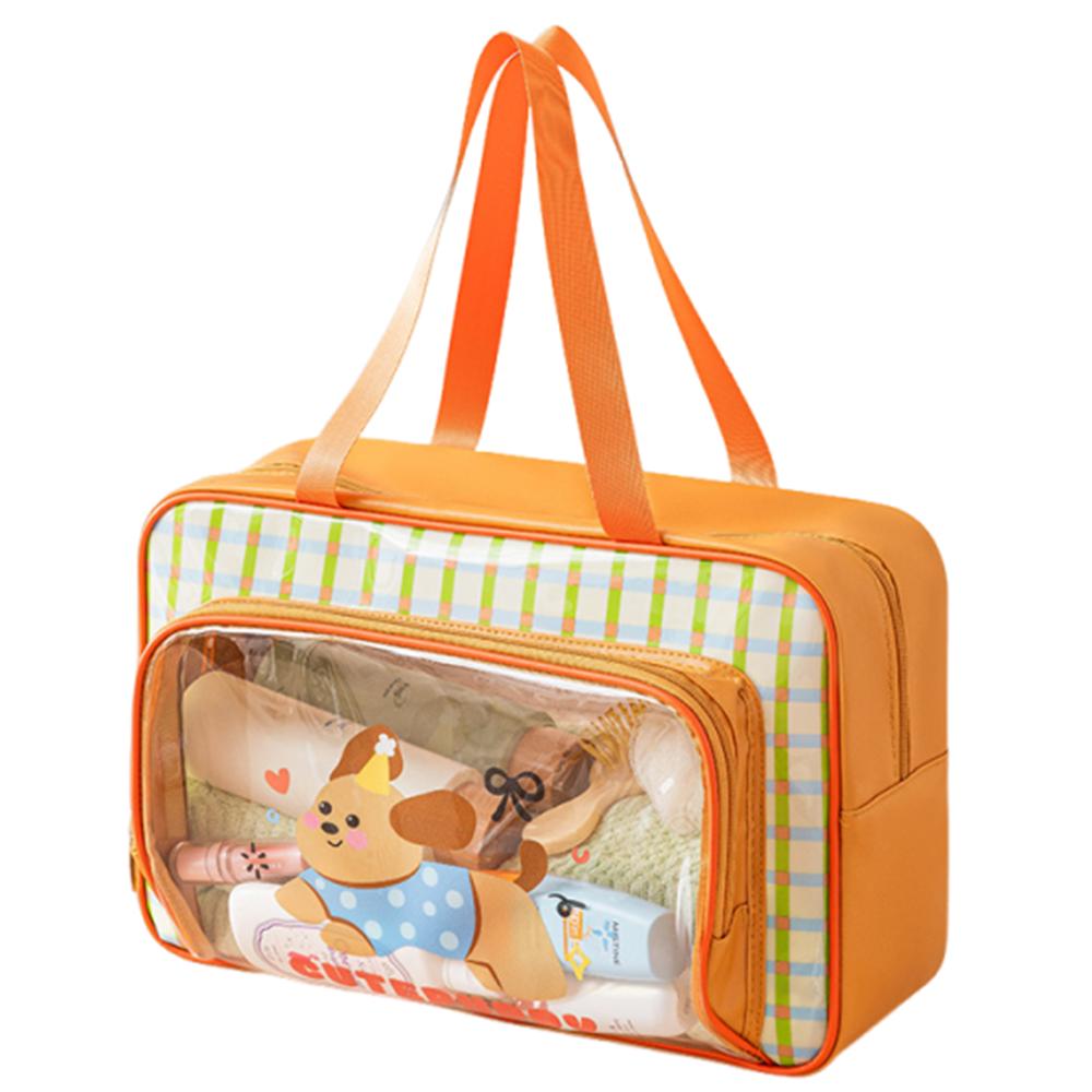 

Dry Wet Separation Swimming Storage Bag Large Capacity Clear Wash Bag Women оранжевый