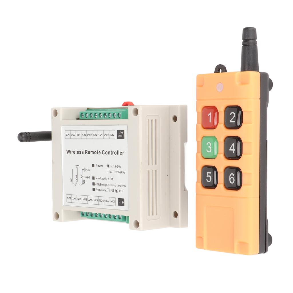 Remote Control Switch Multifunctional 6CH 433Mhz Remote Control Relay for Electric Doors Windows Ind