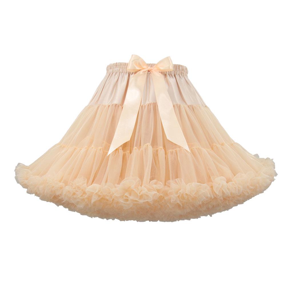 Weißer Erwachsenen Mesh Puffrock - Super Puffiger Halbkörper-Kostüm-Petticoat