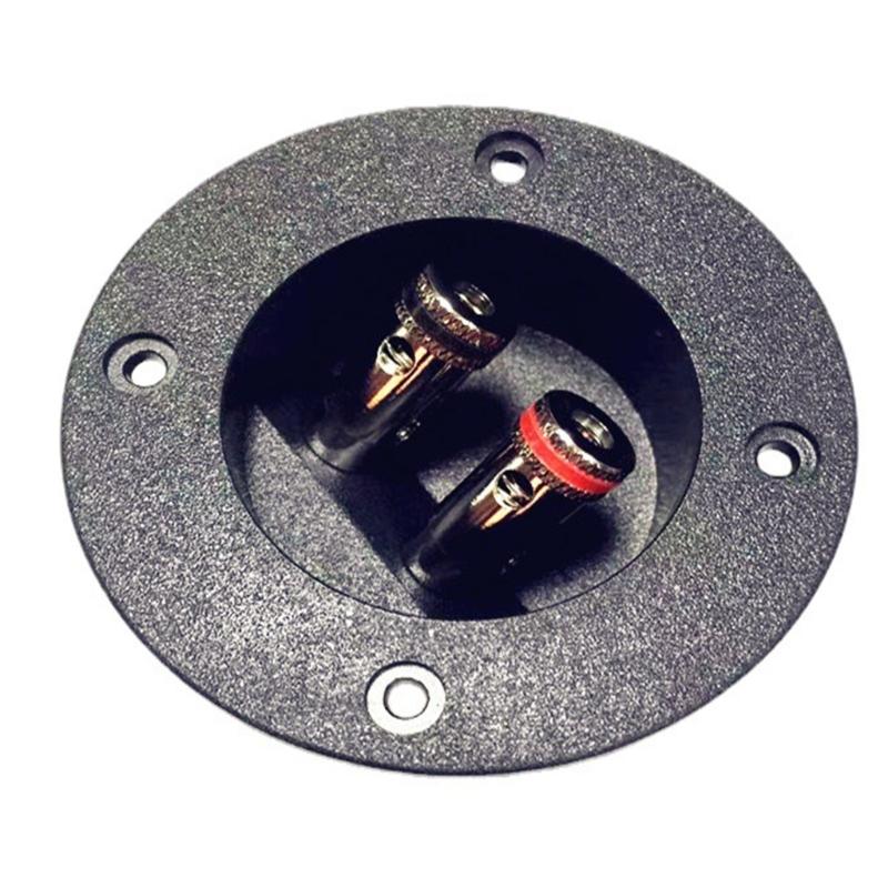 

2 Way Speaker Box Clamp, DIY Home Car Stereoes Binding Post Round Spring Cup Connectors Speaker Junction Box Back Panel 1