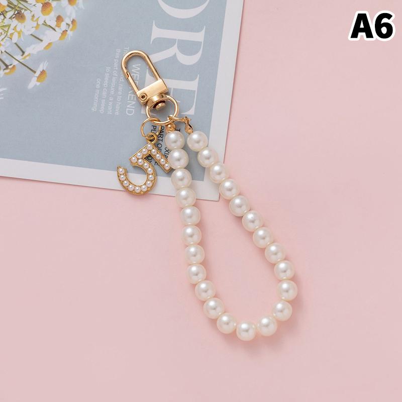 Simulation Pearl Keychains Love Flower Pendant For Bag Car Doll Pendant Beaded Key Charm Decoration For Women Mobile Phone DIY