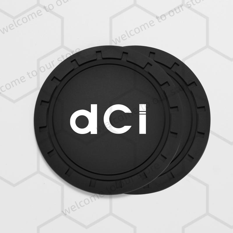 2pcs For Dacia Dci Duster Bigster Mcv 2 Dokker Stepway Emblem Car Coaster Water Cup Slot Non-Slip Pad Auto Interior Accessories ZZ28