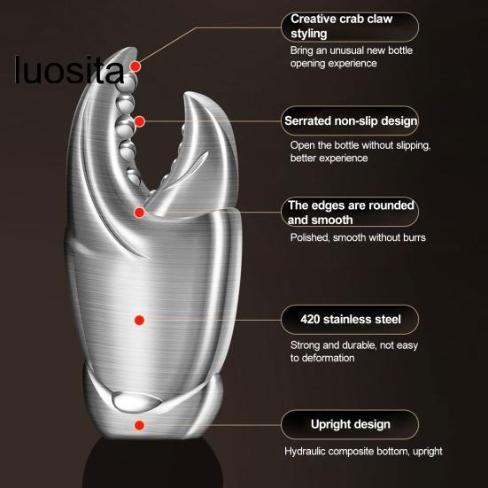 Edelstahl Flaschenöffner, Multifunktionaler Weinflaschenöffner für Party Camping Bar, Tragbarer Krallenförmiger Bierflaschenöffner