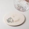 &NE Ceramic Diatomaceous Earth Coaster, Mameshiba, "Gokigen" (Good Mood) Design, 9.7cm Diameter X 0.6cm Thick, Absorbent, Made In Japan, Mino Ware,