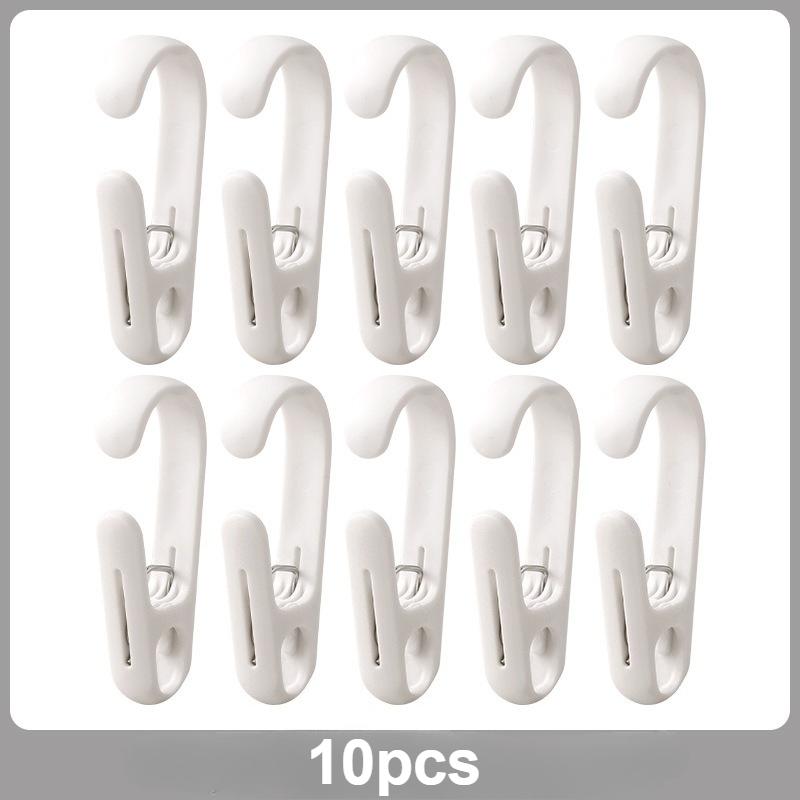 10pcs Multi-Purpose Clothes Clip Hook,Strong Plastic Clothes Hanger, Beach Towel Clips,Chair Clips,Towel Rack Clips,for Clothing