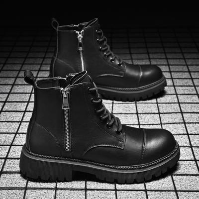 Mode Herren Wüstenstiefel Echtes Leder Herren Seitenreißverschluss High Top Schuhe 2024 Luxusmarke Low Top Motorradstiefel