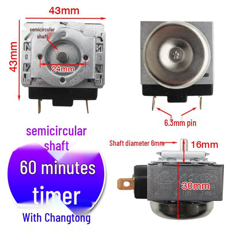 Timer per pentola a pressione elettrica e friggitrice ad aria con campanello, 60/90/120 Min, Interruttore temporizzatore a semicerchio/asse a croce