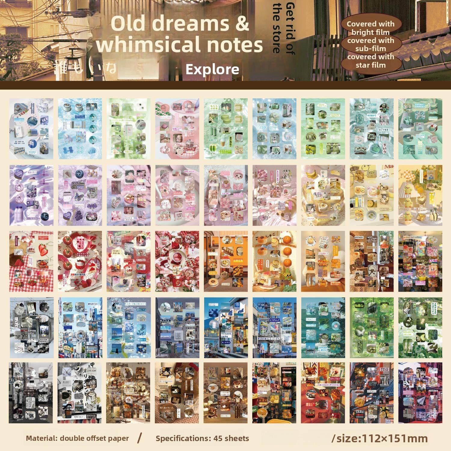 45 Sheets Per Pack of Stickers Time Grocery Series Ancient and Early Retro Style Elements Handbook Decoration Stickers 113*171*10mm