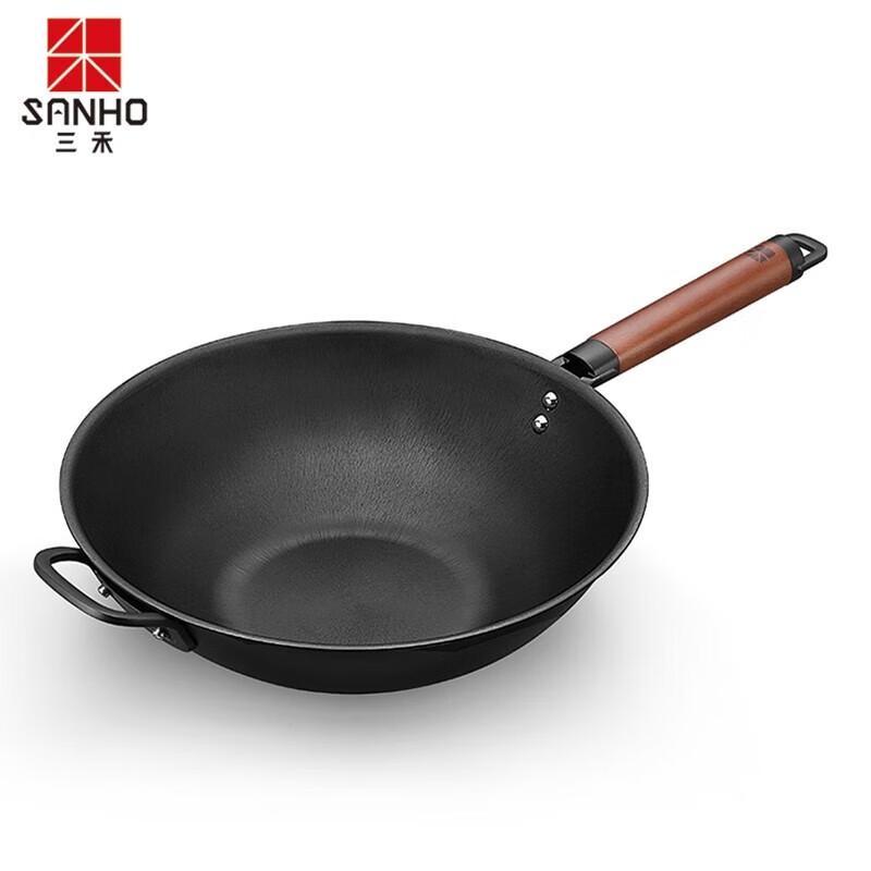 Sanhe Ultralehká železná pánev wok s poklicí