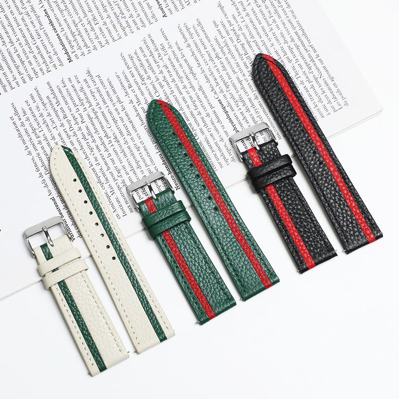Quick Release Genuine Leather Watch Band for Samsung/Apple/Huawei GT Watches - 20mm/22mm