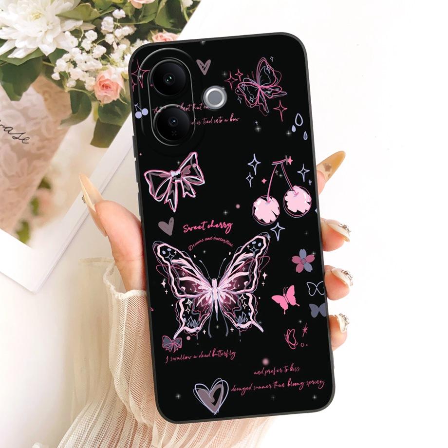 Butterfly Love Heart Bow Phone Case For Vivo V60 Lite 4G 5G V2530 / Vivo V60 V2511 T4 Pro Back Cover Soft Camera Protected Funda