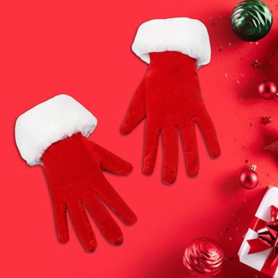 Yousheng 1 pár zimních vánočních rukavic Silný plyšový lem Protiskluzové Elastické Udržujte v teple Větruodolné proti větru Santa Claus Cosplay Performance Prop