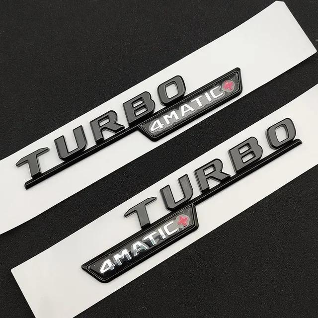 2 Stück Auto Buchstaben Kotflügel Zierleiste Plakette Turbo 4matic Plus Emblem Aufkleber Für Mercedes A45 Cla45 Amg C117 Gla45 Gle53 X247 Zubehör