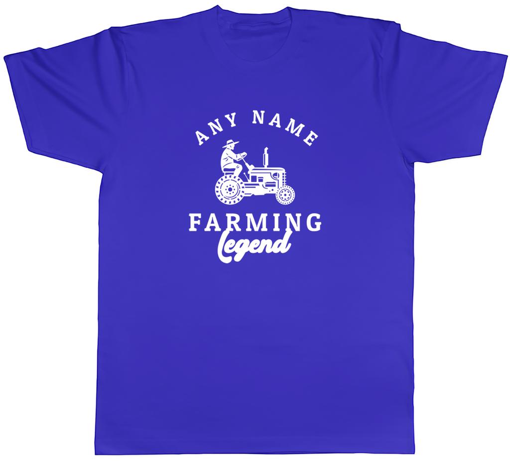 Personalised Farming Legend Any Name Tractor Unisexs TShirt Tee Gift Top