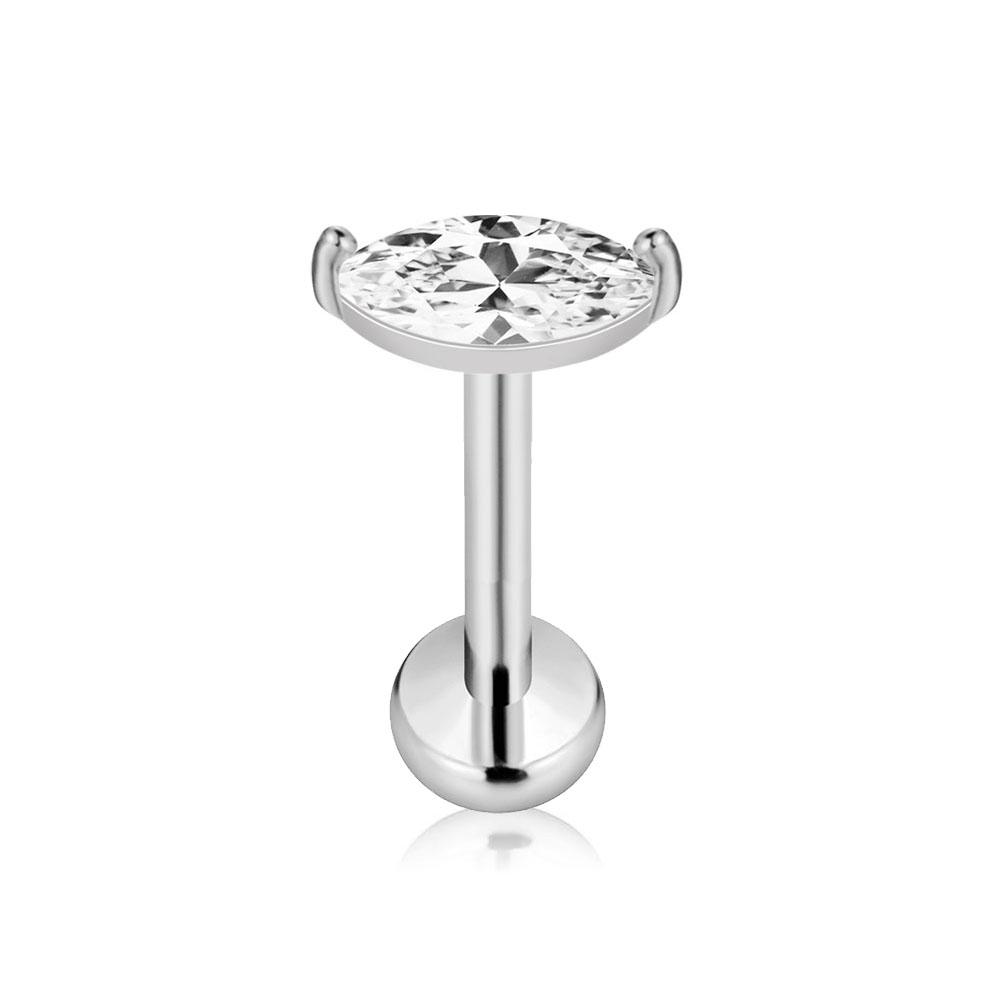 Titanio ASTM F136 G23 Fiore Luna Farfalla Piercing Senza Filettatura Spillo Fulmine Push-in Stud per Labbra Daith Conch Orecchino 16G 18G 20G