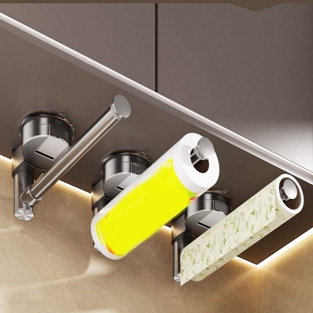 Retractable Cling Film Storage Rack Wall Mounted Paper Roll Holder  Kitchen