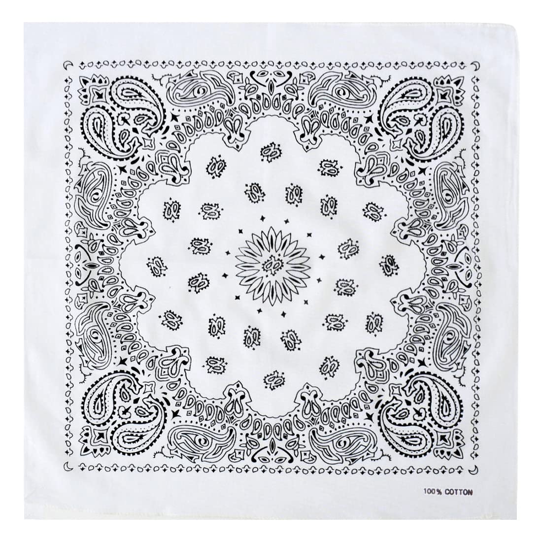 Trifong bandana white paisley adult bandana men s handkerchief stylish 100% cotton paisley pattern unisex large 55cm x 55cm white