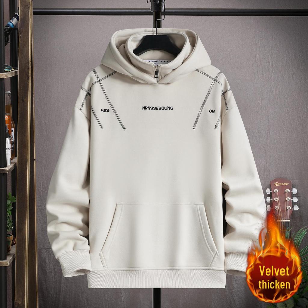 Jungen Fleece-gefütterter Kapuzenpullover für den Winter – Warme, trendige Oberbekleidung für Teenager