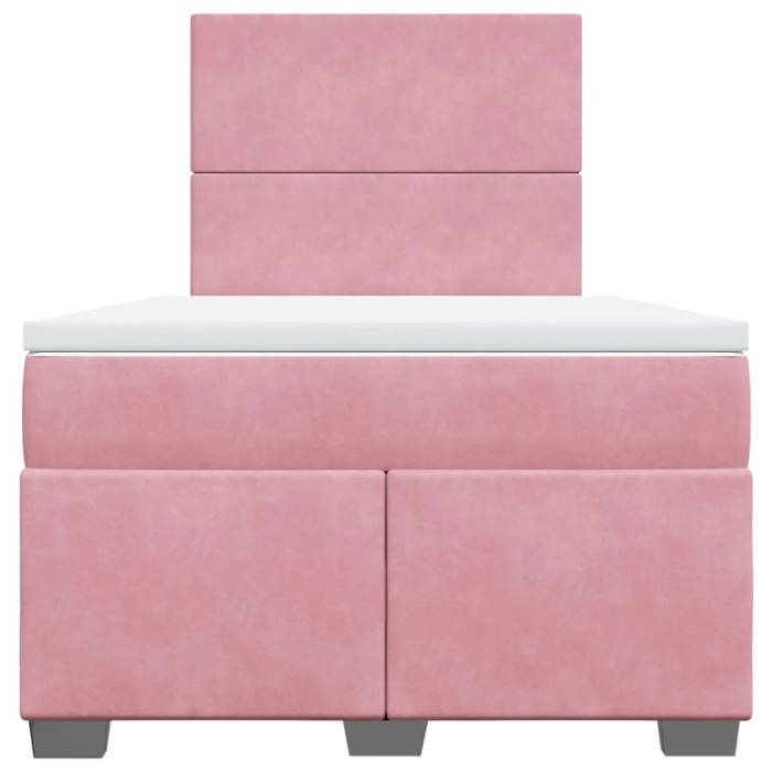 Maison Exclusive - Sommier à lattes de lit avec matelas Rose 120x200 cm Velours
