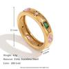 MamacitaSlay 316L Stainless Steel Multicolor Zircon Ring Waterproof 18K Gold Plated Jewelry For Women's Classic Ring Gift 2025