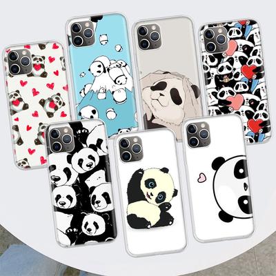 Cartoon Cute Panda Bear Phone Case For Apple iPhone 11 12 13 14 Pro 7 XR X XS Max 6 6S 8 Plus + Mini 5 SE Print Soft Cover Coque