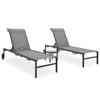 Day and Night - Day and Night Loungers with Table 2 Units Textilene and Steel